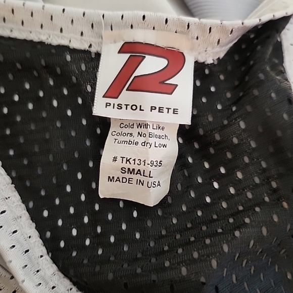 Pistol Pete Black Mesh Stripe Tank Top Size Small - Picture 2 of 7